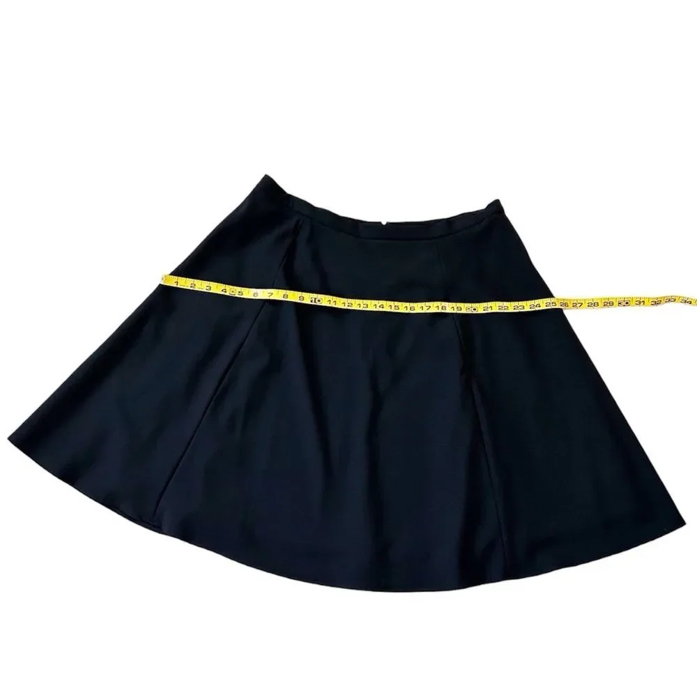 Tahari ASL Women’s Inverted Notch Collar Black Flounce Skirt Suit Size 14
